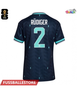 Günstige Deutschland Antonio Rudiger #2 Auswärtstrikot Damen WM 2026 Kurzarm